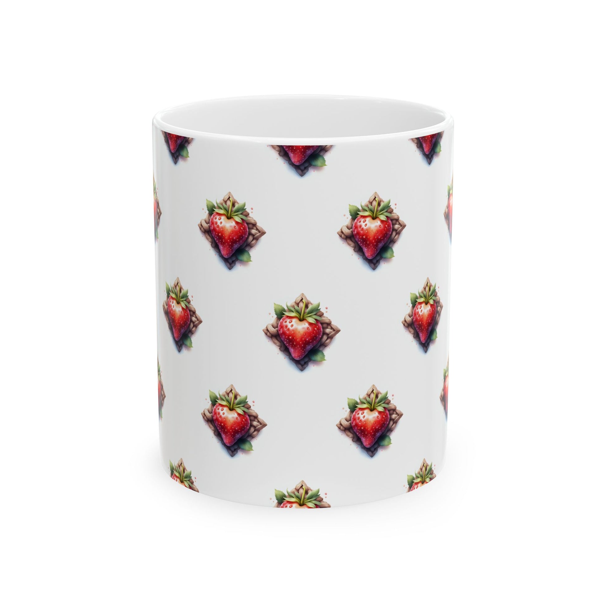 Strawberry Delight Ceramic Mug, Cute Coffee Cup, Gift for Food Lovers, Perfect for Birthdays, Kitchen Decor, 11oz and 15oz - Celtic Scents