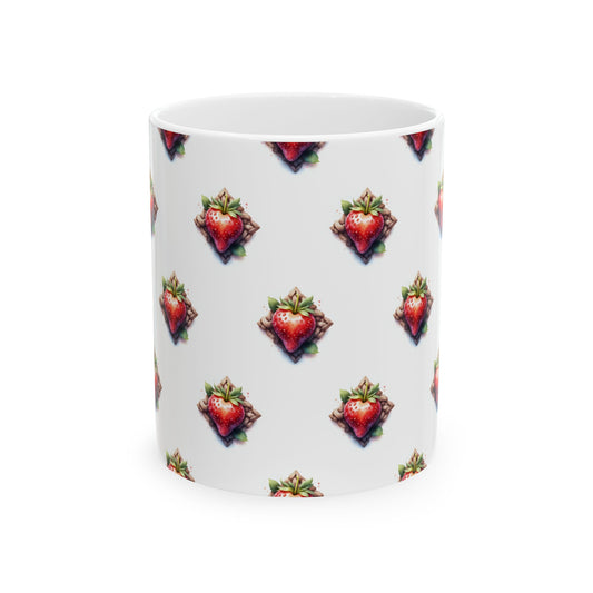 Strawberry Delight Ceramic Mug, Cute Coffee Cup, Gift for Food Lovers, Perfect for Birthdays, Kitchen Decor, 11oz and 15oz - Celtic Scents