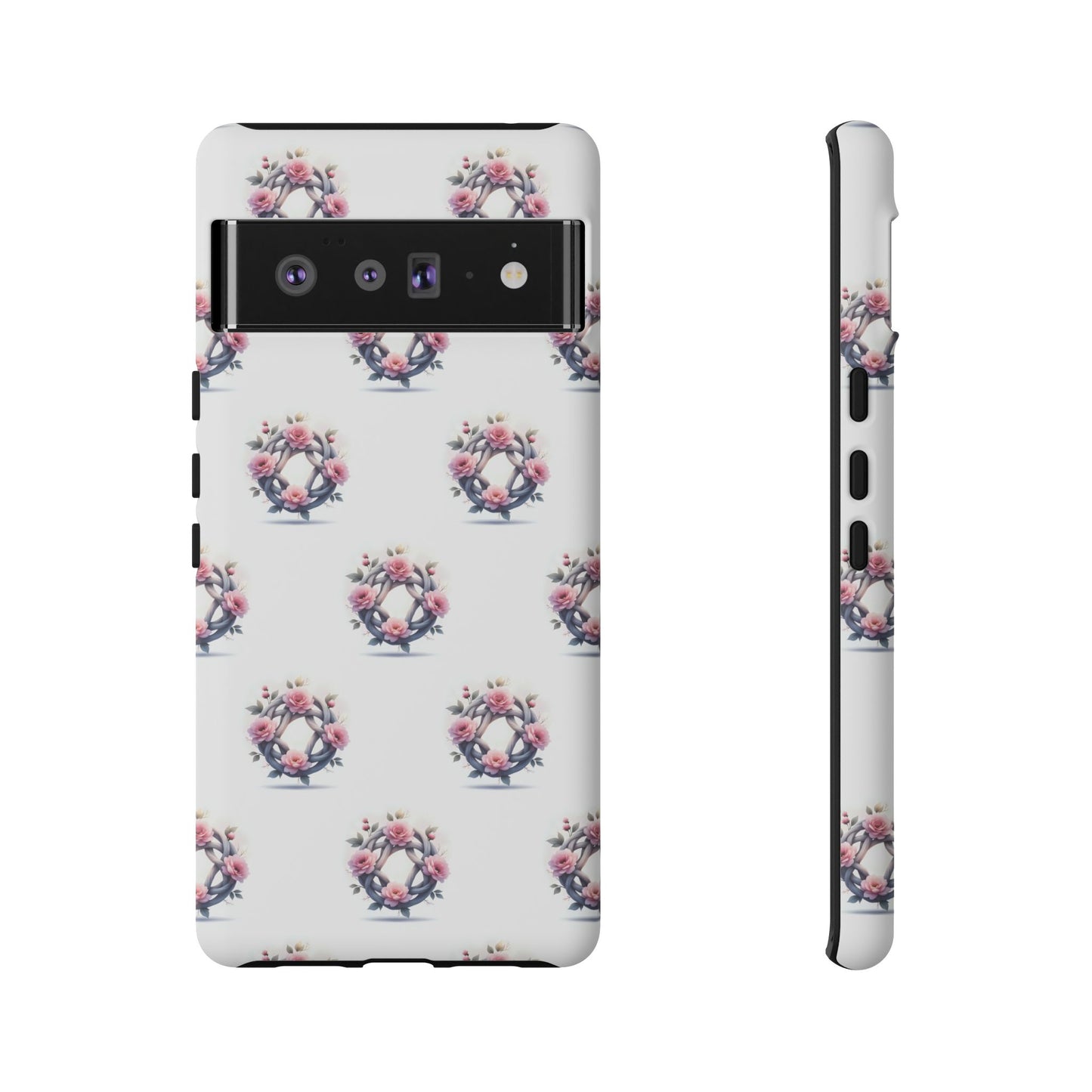 Floral Phone Case, Tough Cases for Women, Cute Celtic Knot Floral Design iPhone Cover, Gift for Her, Stylish Tech Accessories