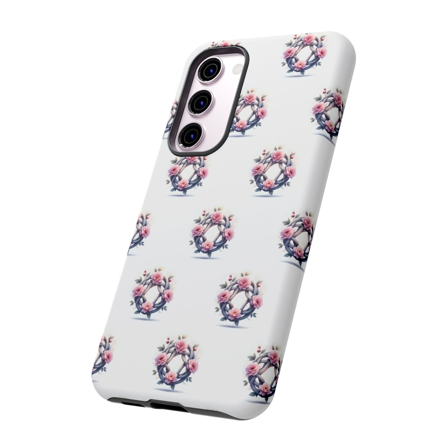 Floral Phone Case, Tough Cases for Women, Cute Celtic Knot Floral Design iPhone Cover, Gift for Her, Stylish Tech Accessories