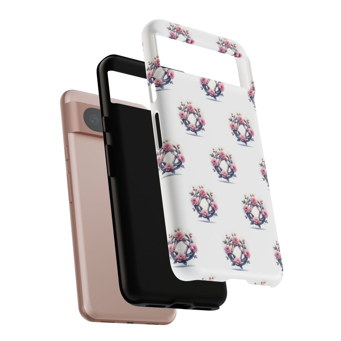 Floral Phone Case, Tough Cases for Women, Cute Celtic Knot Floral Design iPhone Cover, Gift for Her, Stylish Tech Accessories