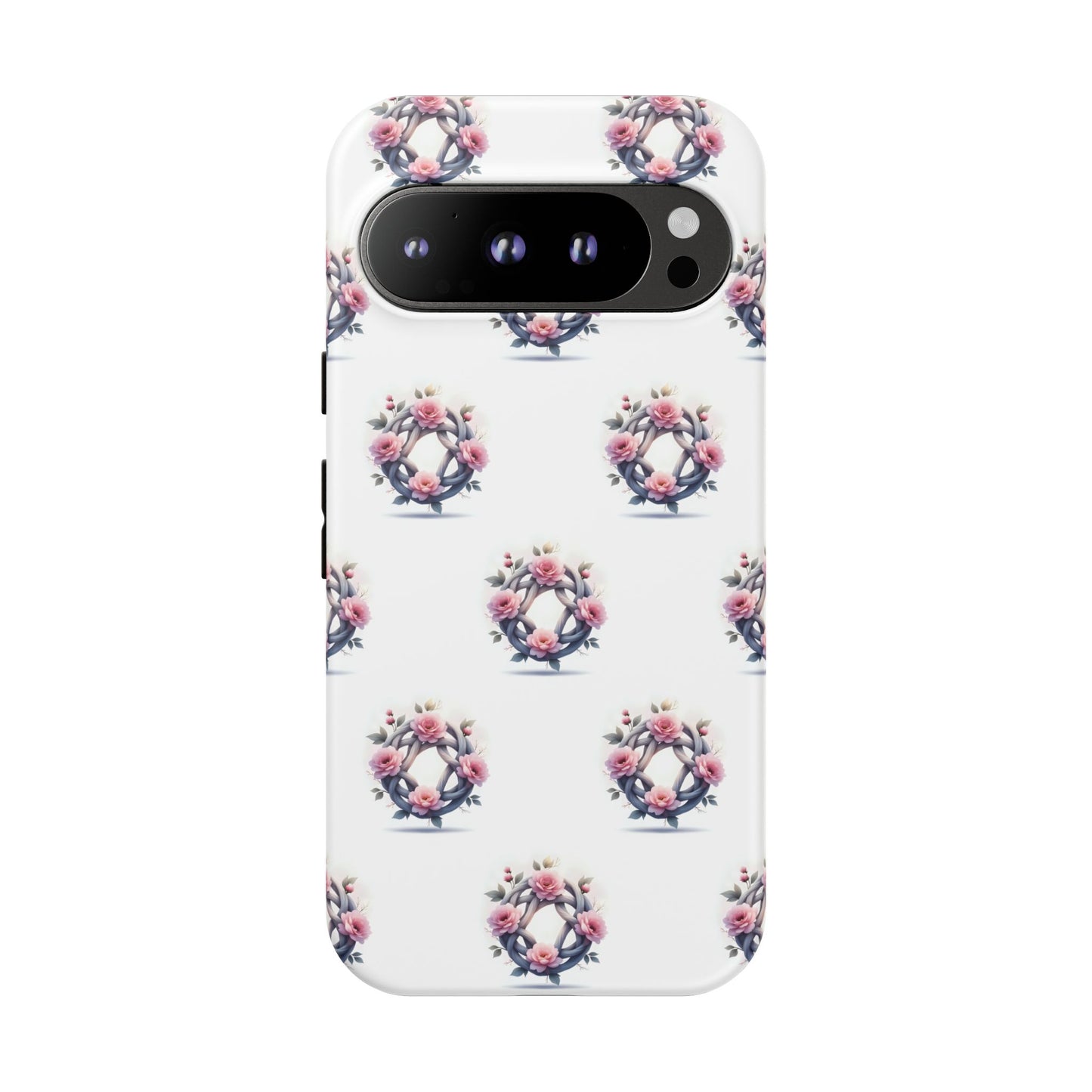 Floral Phone Case, Tough Cases for Women, Cute Celtic Knot Floral Design iPhone Cover, Gift for Her, Stylish Tech Accessories