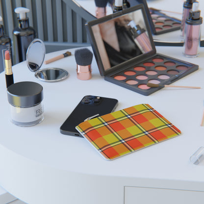 Personalized Plaid Mini Clutch Bag, Fall Fashion Accessory, Custom Pouch, Gift for Her, Stylish Wallet, Everyday Use - Celtic Scents