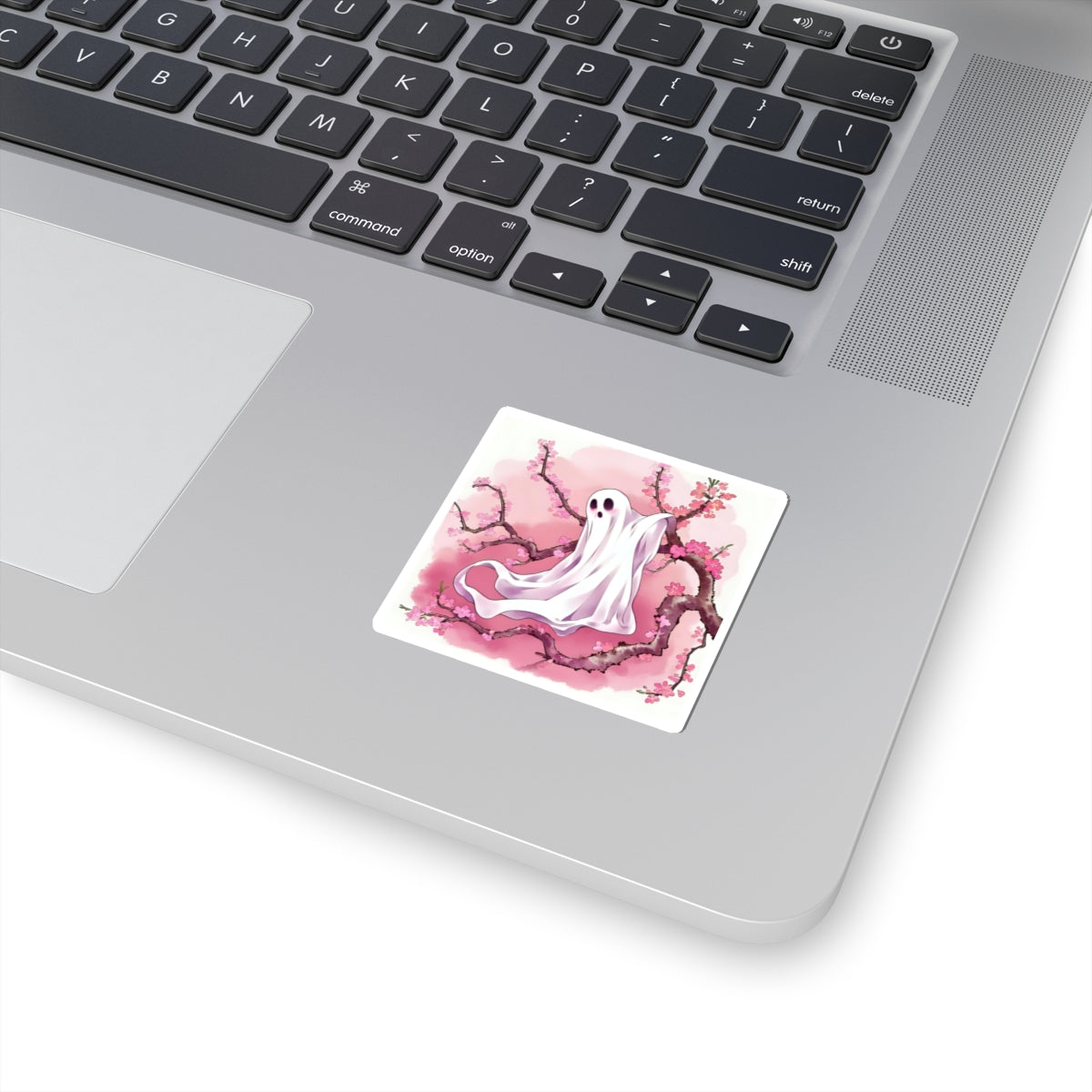 Whimsical Ghost Cherry Blossom Stickers, Cute Decor, Gift for Halloween, Kawaii Sticker, Laptop Decal - Celtic Scents