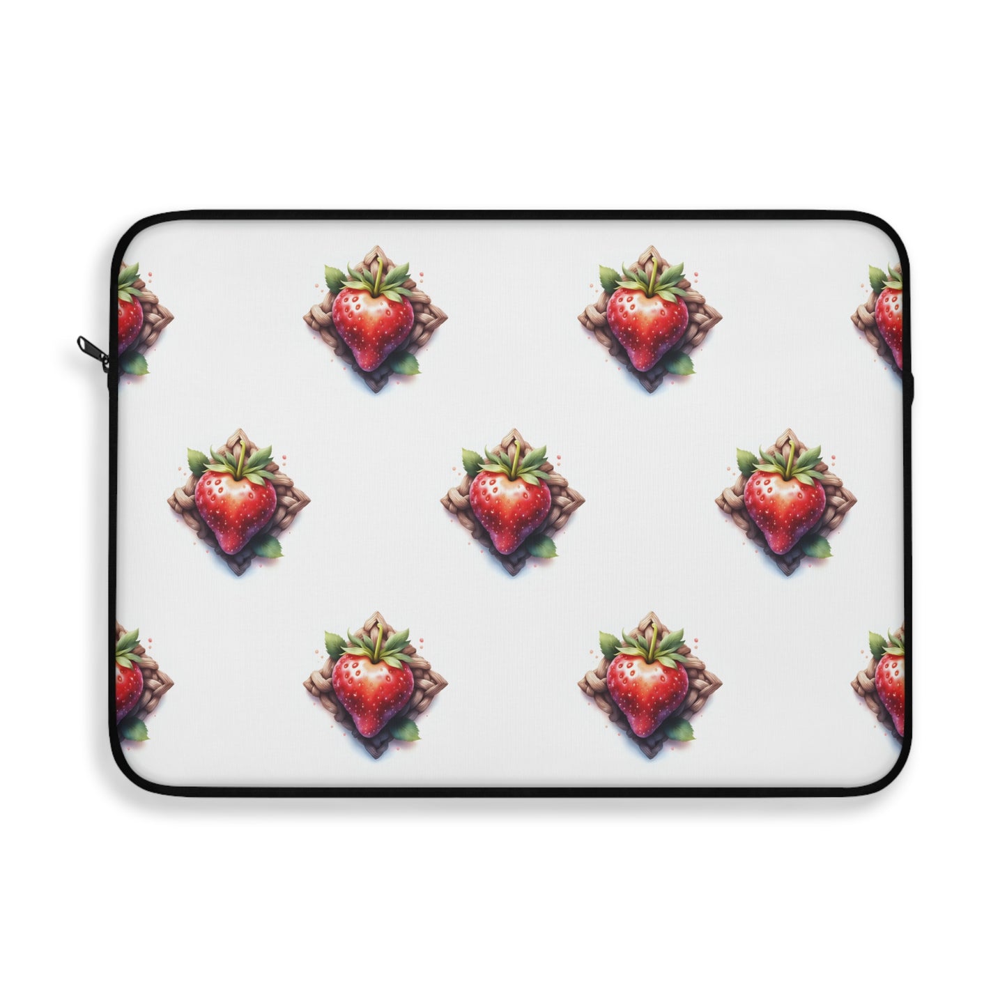 Cute Strawberry Laptop Sleeve, Floral Tech Accessory, Gift for Her, Cute School Supplies, Strawberry Design - Celtic Scents