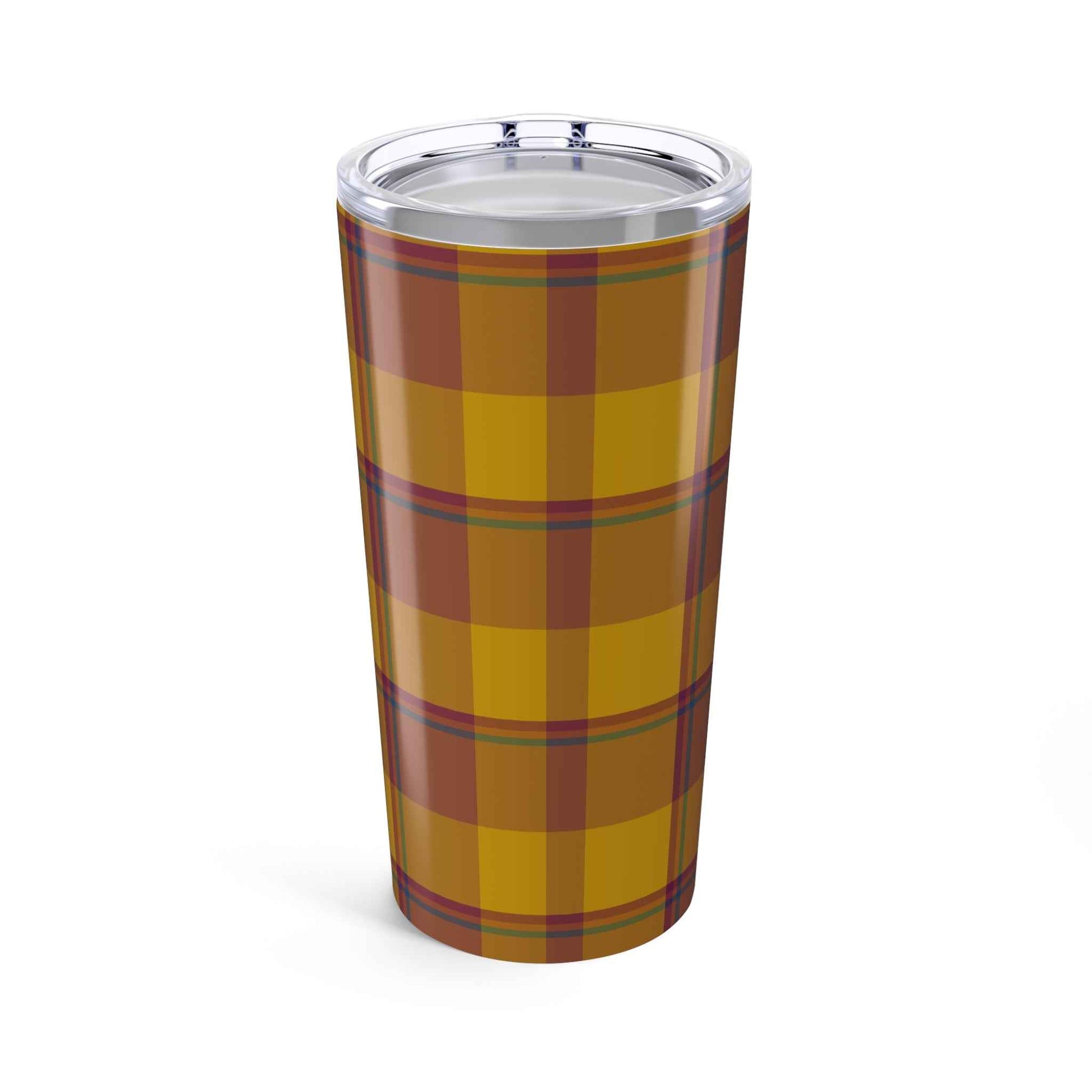 Autumn Plaid Tumbler 20oz - Cozy Travel Mug, Fall Drinkware, Rustic Kitchen Decor, Gift for Him or Her, Thanksgiving/Harvest Favor