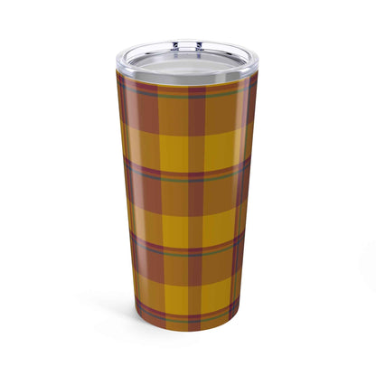 Autumn Plaid Tumbler 20oz - Cozy Travel Mug, Fall Drinkware, Rustic Kitchen Decor, Gift for Him or Her, Thanksgiving/Harvest Favor