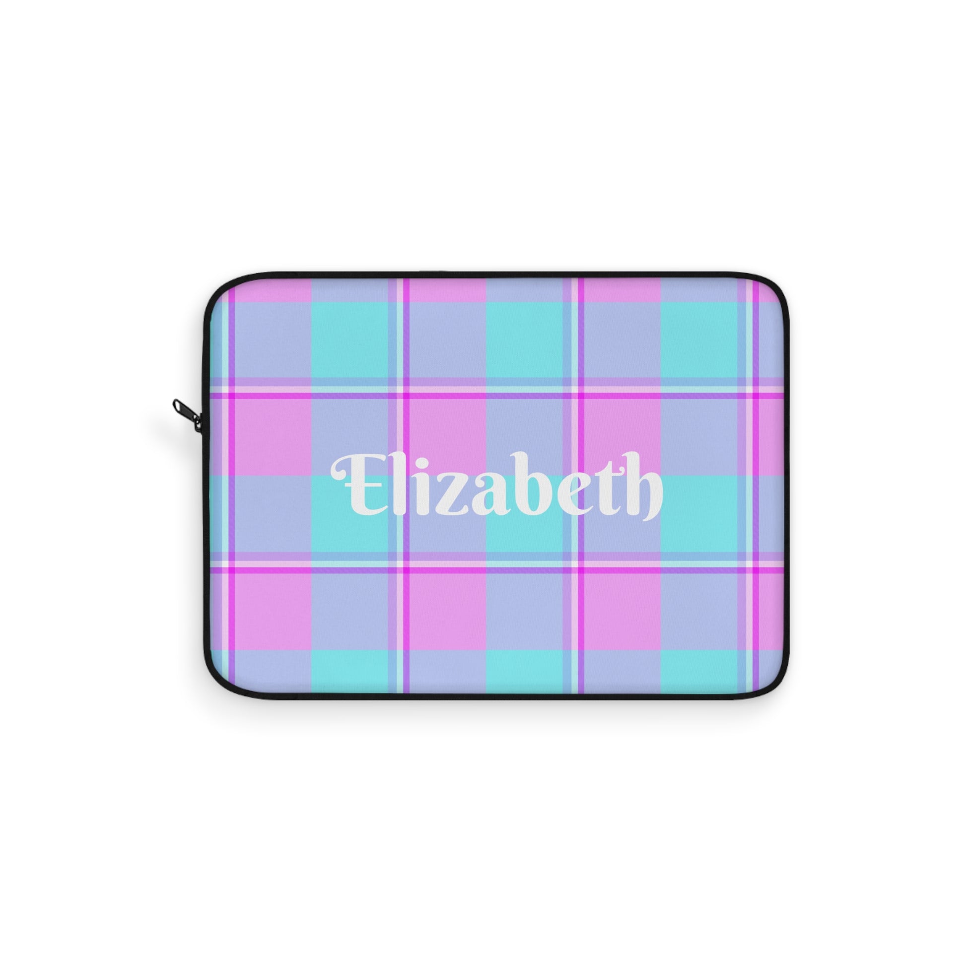 Personalized Laptop Sleeve in Pastel Plaid, Cute Tech Accessory, Custom Gift - Celtic Scents