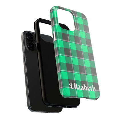 Personalized Plaid Tough Phone Case, Custom Phone Cover, Gifts for Her, Unique Cell Phone Case, Trendy Accessories, Holiday Gifts - Celtic Scents
