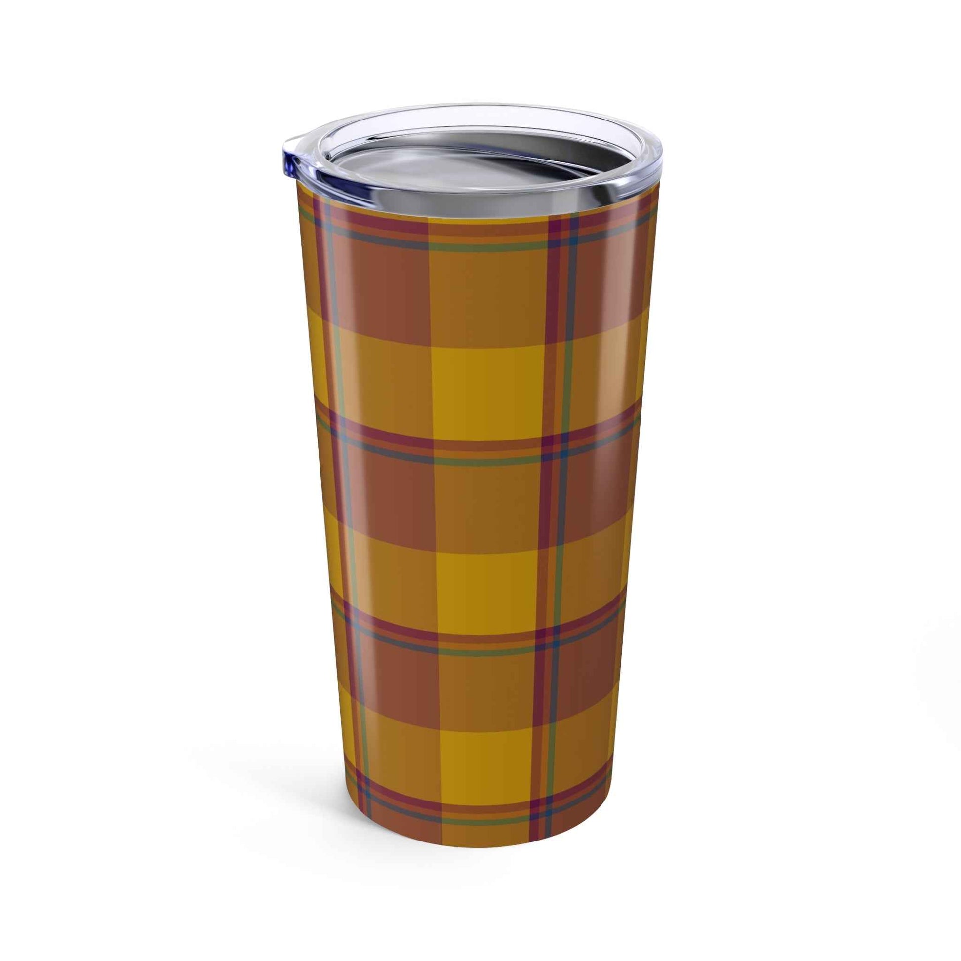 Autumn Plaid Tumbler 20oz - Cozy Travel Mug, Fall Drinkware, Rustic Kitchen Decor, Gift for Him or Her, Thanksgiving/Harvest Favor