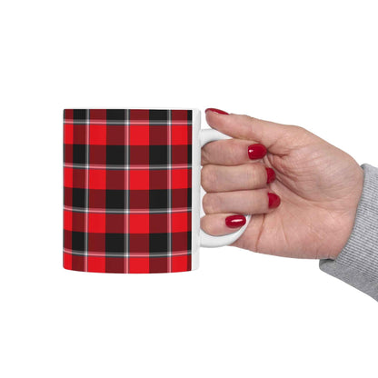 Cozy Plaid Ceramic Mug | Holiday Gift, Coffee Cup, Home Decor, Camper Style, Personalized Mug, Rustic Kitchen Essential