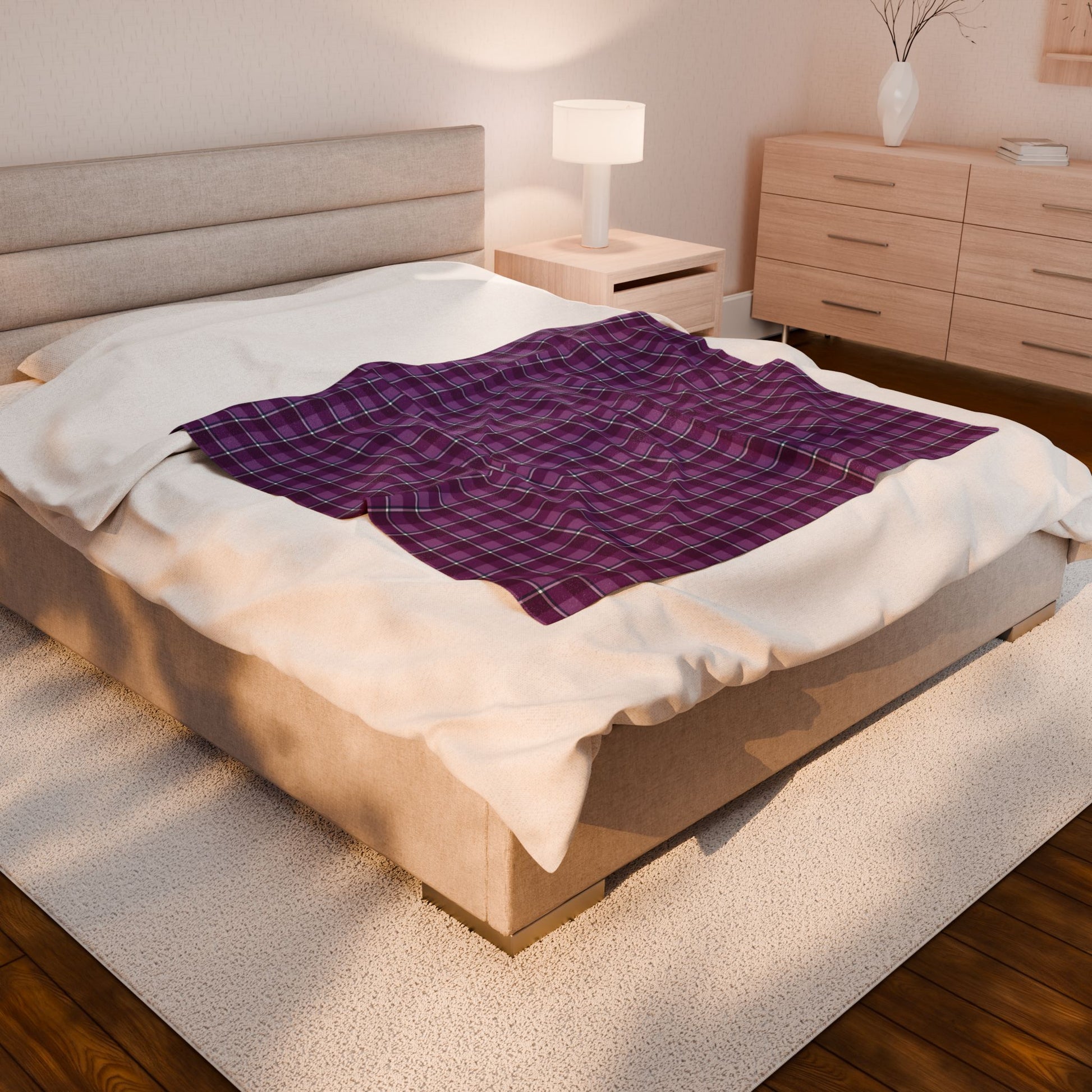 Cozy Plaid Velveteen Blanket | Soft Throw for Home Decor, Perfect Gift for Comfort Lovers, Ideal for Weddings & Holidays - Celtic Scents