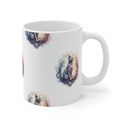 Whimsical Cat Mug, Cat Lover Gift, Cozy Home Decor, Feline Art Coffee Cup, Unique Animal Mug, Cute Cat Gift for Pet Owners - Celtic Scents