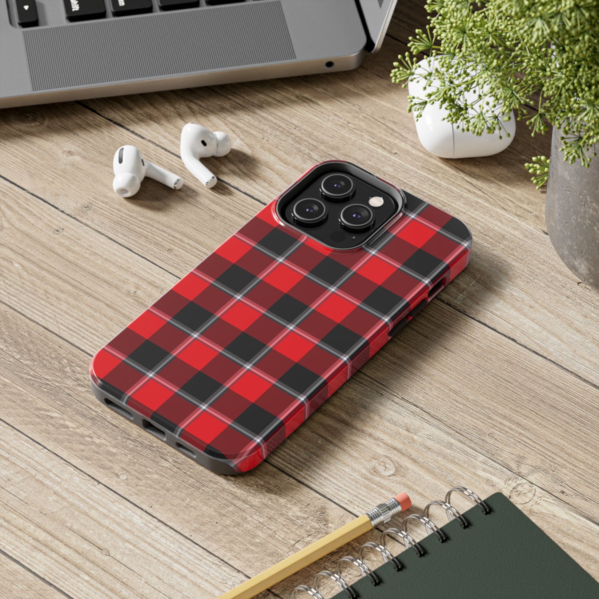 Stylish Plaid Tough Phone Cases, Durable Phone Covers, Rustic Gift, Trendy Accessories, Protection for Everyday Use, Fashionable [...] - Celtic Scents