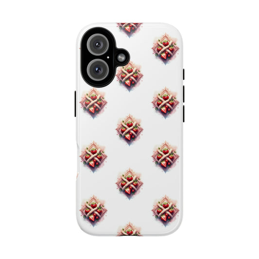 Stylish Phone Case with Strawberries Celtic Knot Pattern, Tough Cases, Smartphone Accessories, Gift for Her, Trendy Tech Gear, Strawberry Design - Celtic Scents