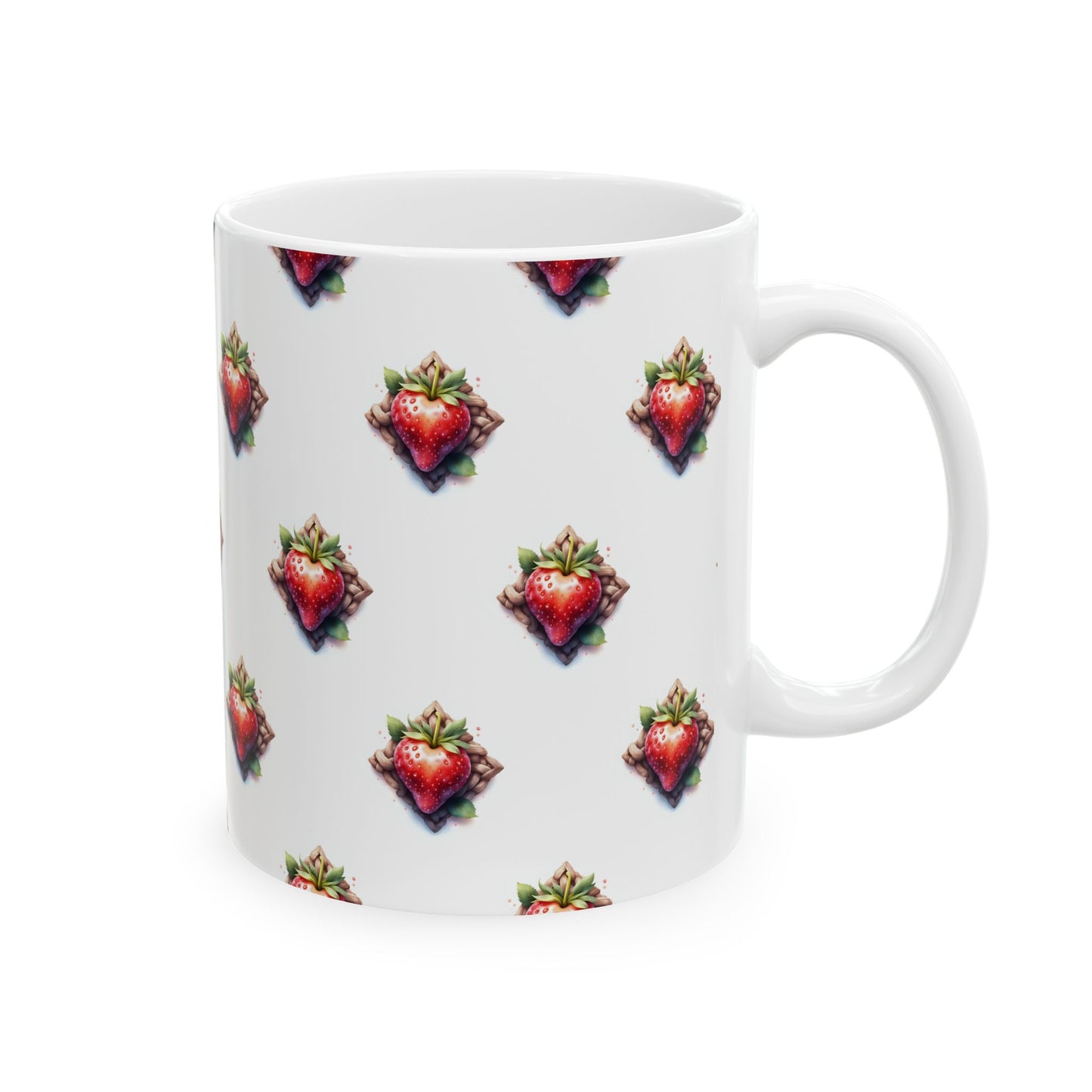 Strawberry Delight Ceramic Mug, Cute Coffee Cup, Gift for Food Lovers, Perfect for Birthdays, Kitchen Decor, 11oz and 15oz - Celtic Scents