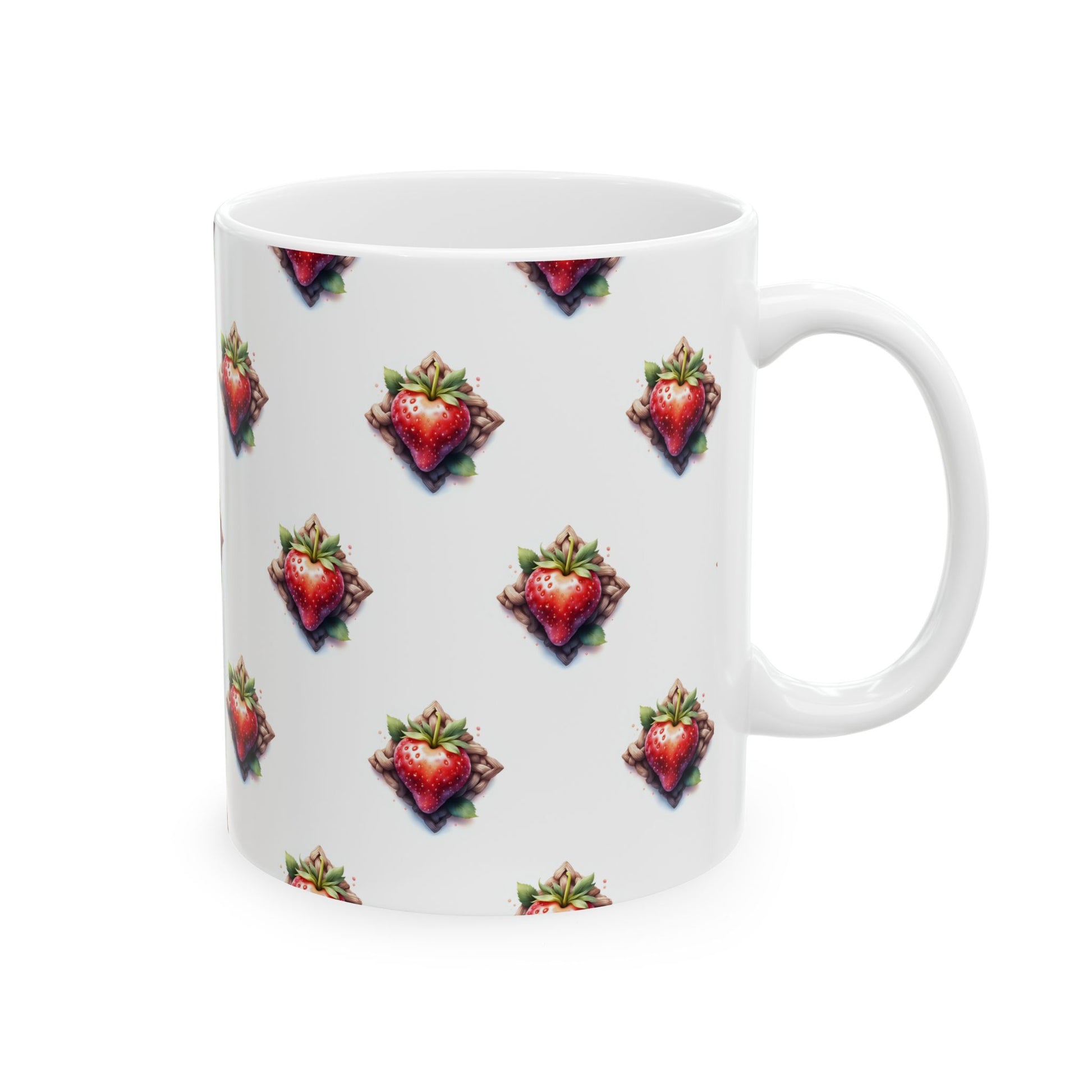 Strawberry Delight Ceramic Mug, Cute Coffee Cup, Gift for Food Lovers, Perfect for Birthdays, Kitchen Decor, 11oz and 15oz - Celtic Scents
