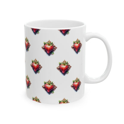 Strawberry Delight Ceramic Mug, Cute Coffee Cup, Gift for Food Lovers, Perfect for Birthdays, Kitchen Decor, 11oz and 15oz - Celtic Scents