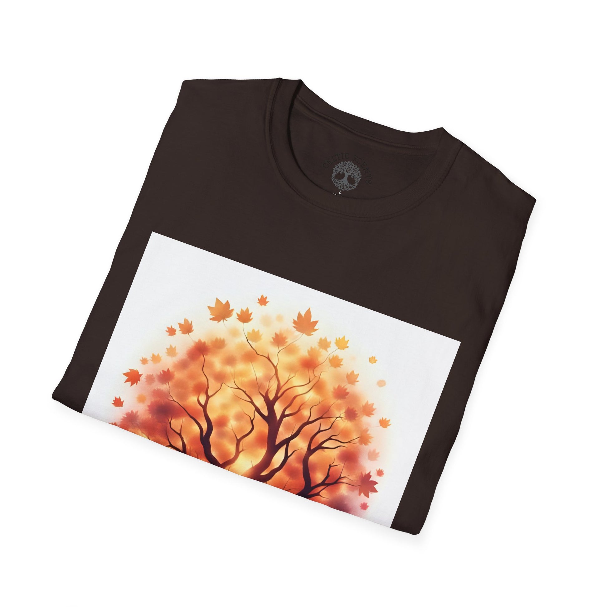 Autumn Tree Graphic T-Shirt, Fall Tee for Nature Lovers, Unisex Softstyle T-Shirt, Gift for Thanksgiving, Cozy Casual Wear - Celtic Scents