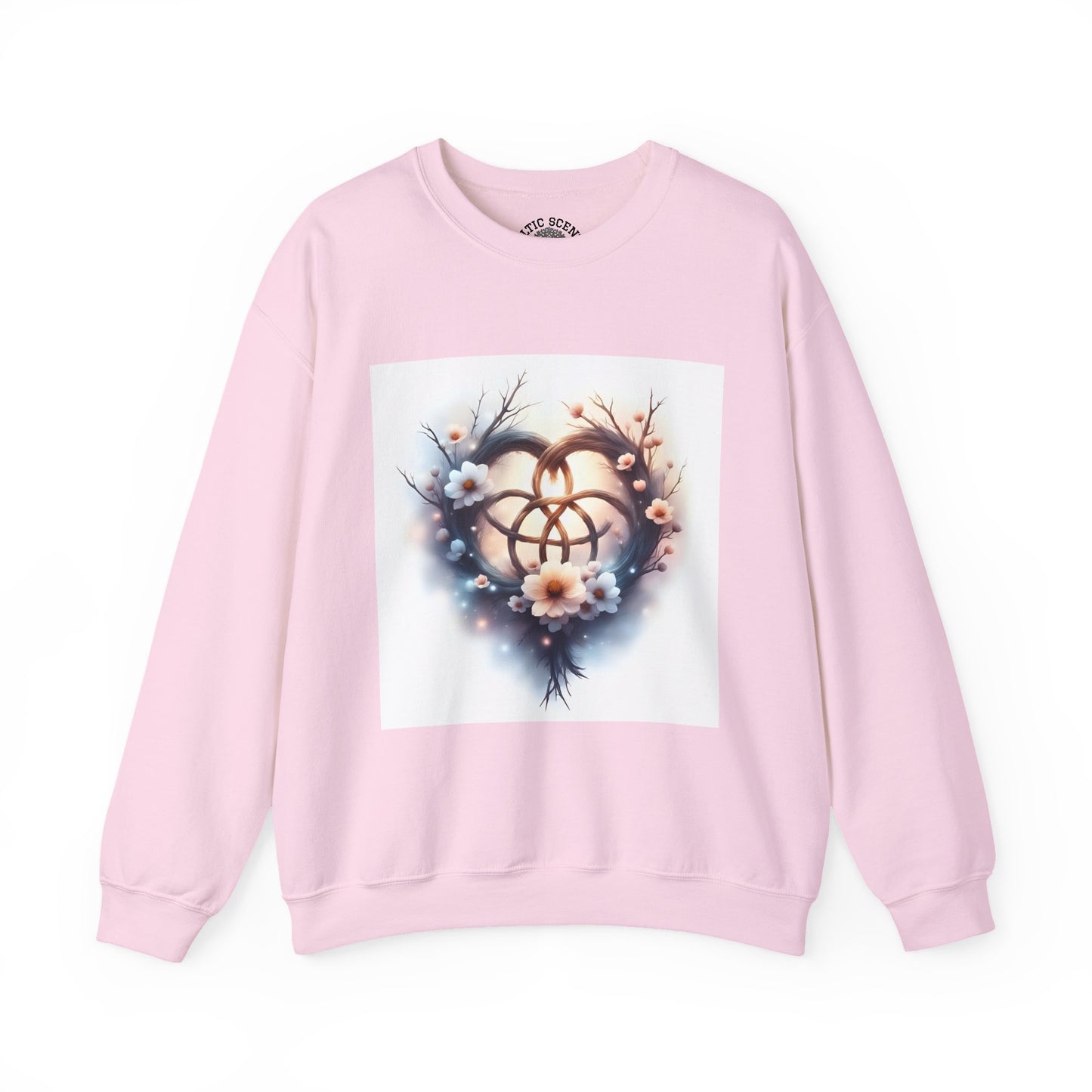 Floral Heart Crewneck Sweatshirt | Cozy Unisex Gift for Nature Lovers, Casual Wear, Spring Fashion, Eco-Friendly Style - Celtic Scents