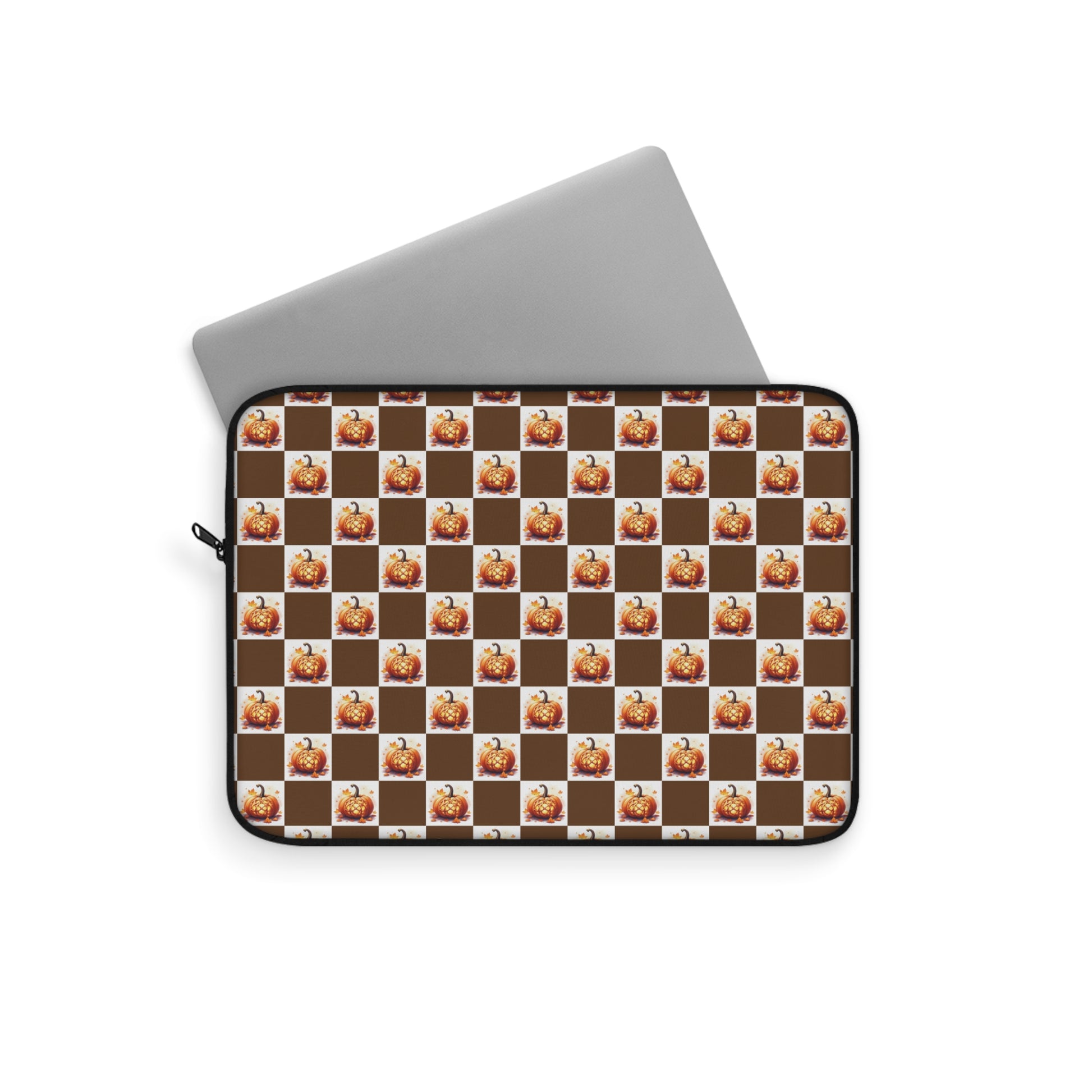 Cozy Fall Laptop Sleeve, Pumpkin Pattern Design, Autumn Tech Case, Gift for Students, Computer Bag, Seasonal Decor - Celtic Scents