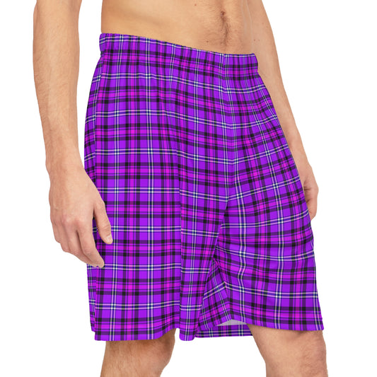 Purple Plaid Basketball Shorts, Athletic Wear, Summer Style, Casual Shorts, Gift for Sports Lovers - Celtic Scents