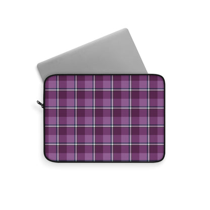 Plaid Laptop Sleeve, Purple Checkered Case for School, Work, Travel, Stylish Computer Cover, Gift for Students, Tech Accessories - Celtic Scents