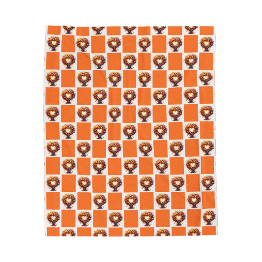 Autumn Tree Pattern Velveteen Plush Blanket, Cozy Home Decor, Gift for Nature Lovers, Bed Throw, Soft Warm Blanket for Kids