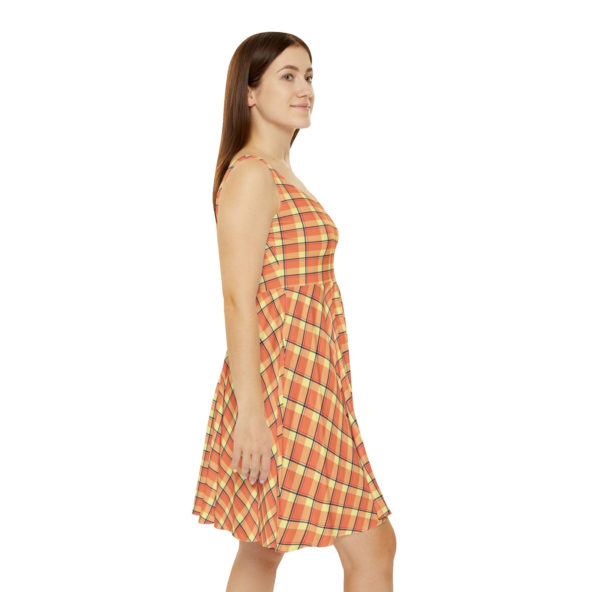 Vibrant Plaid Women's Skater Dress | Summer Fashion, Casual Wear, Outdoor Party, Everyday Dress, Trendy Apparel - Celtic Scents