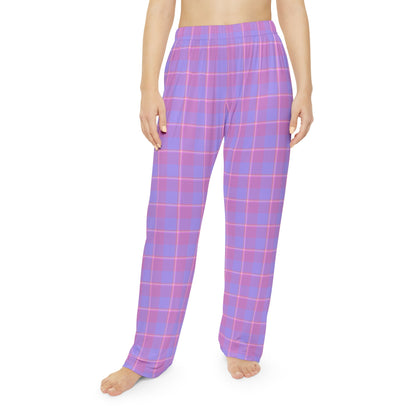 Cozy Women's Pajama Pants, Stylish Loungewear, Sleep Pants, Gift for Her, Purple Pink Plaid Pajamas, Lounge Pants for Comfort - Celtic Scents