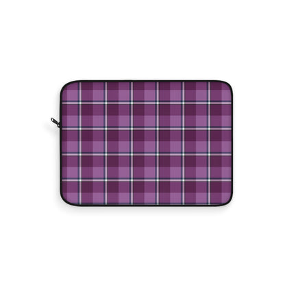 Plaid Laptop Sleeve, Purple Checkered Case for School, Work, Travel, Stylish Computer Cover, Gift for Students, Tech Accessories - Celtic Scents