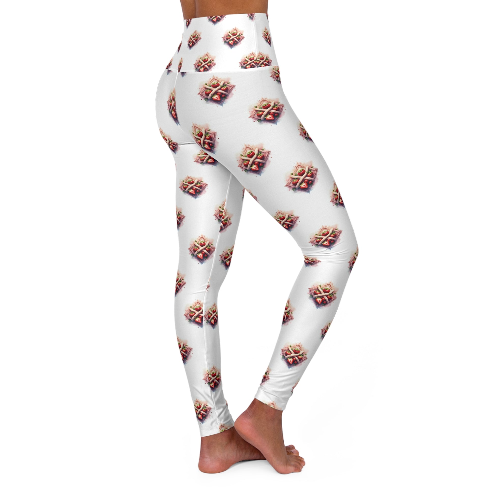 Strawberry Celtic Knot Stylish High Waisted Yoga Leggings for Active Lifestyle, Gym Wear, Dance, Everyday Comfort, Gift for Fitness Enthusiasts - Celtic Scents