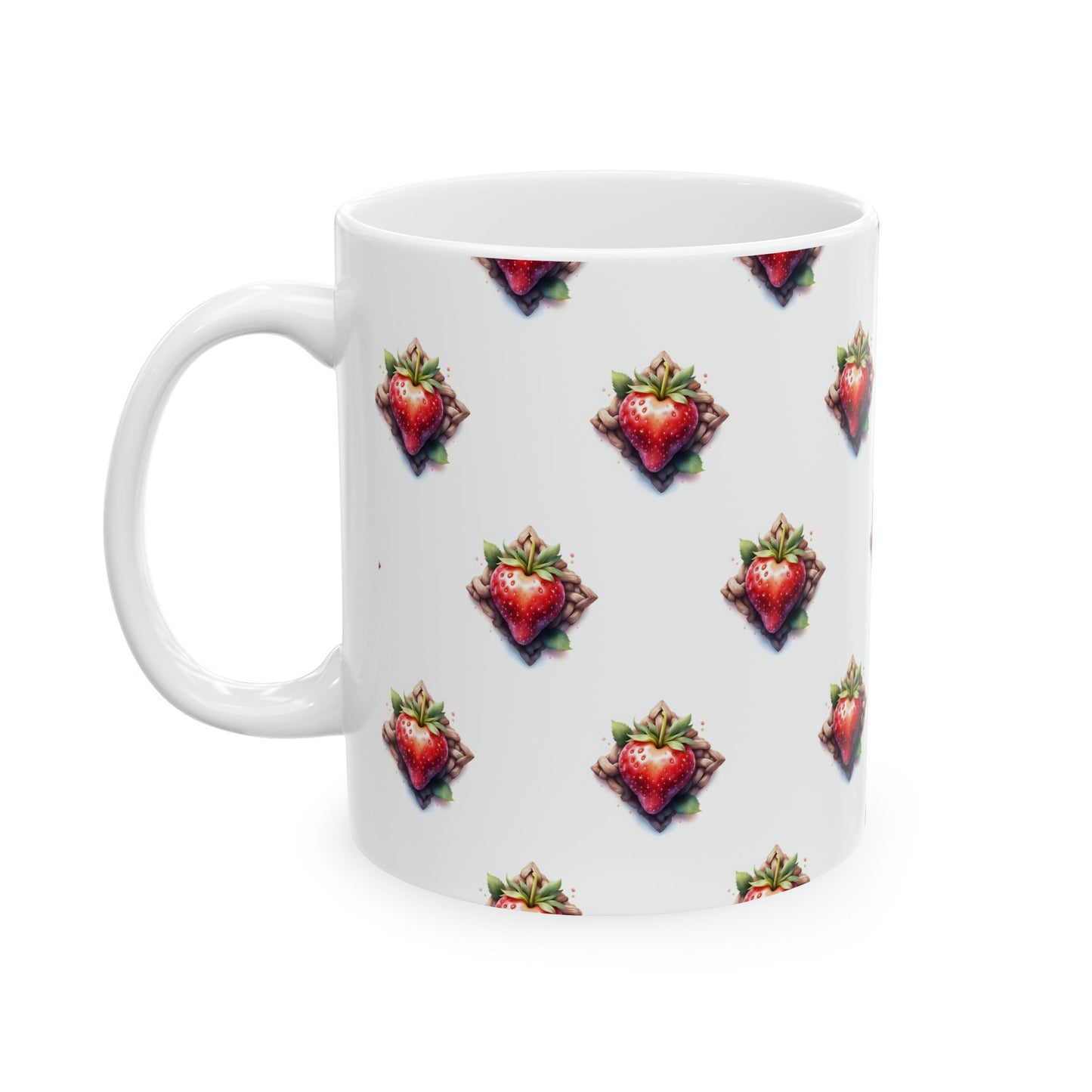 Strawberry Delight Ceramic Mug, Cute Coffee Cup, Gift for Food Lovers, Perfect for Birthdays, Kitchen Decor, 11oz and 15oz - Celtic Scents