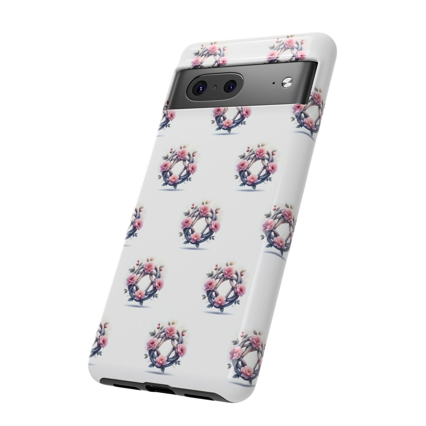 Floral Phone Case, Tough Cases for Women, Cute Celtic Knot Floral Design iPhone Cover, Gift for Her, Stylish Tech Accessories
