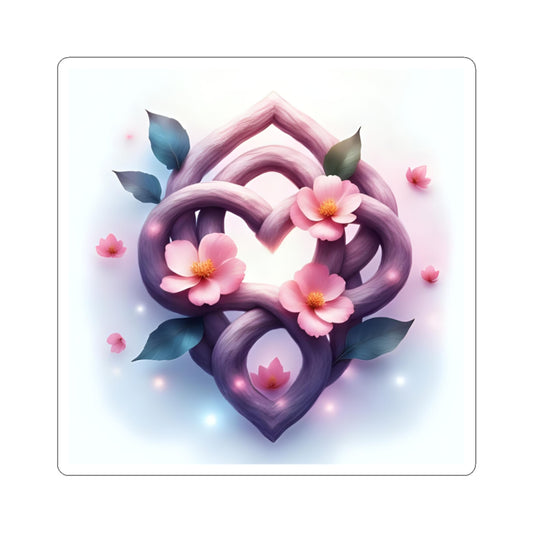 Celtic Knot Florals & Hearts Kiss-Cut Stickers, Romantic Decor, Love Gifts, Spring Aesthetic, Laptop Stickers, Floral Art - Celtic Scents