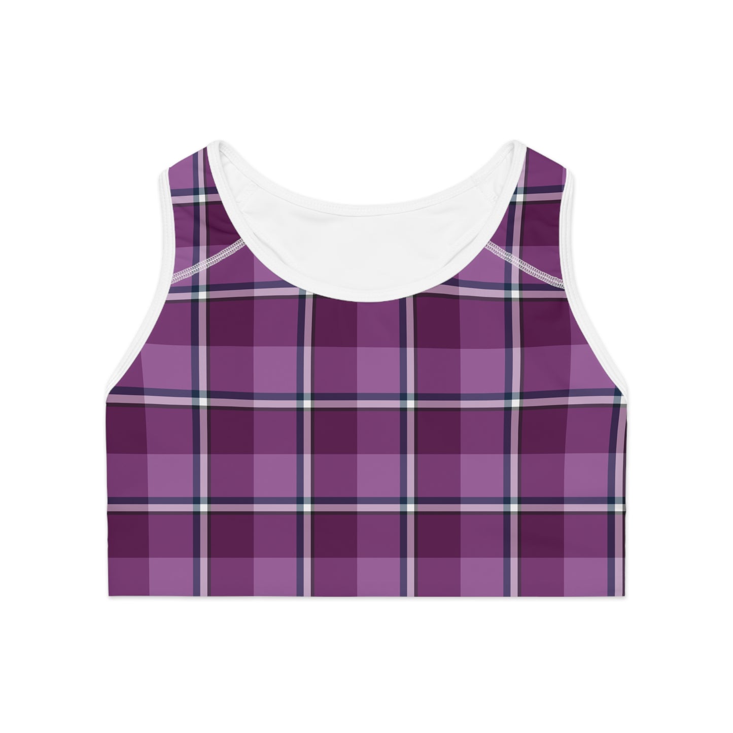 Plaid Pattern Sports Bra, Activewear Top, Workout Gear, Yoga Bra, Fitness Apparel, Trendy Athleisure, Gifts for Her - Celtic Scents