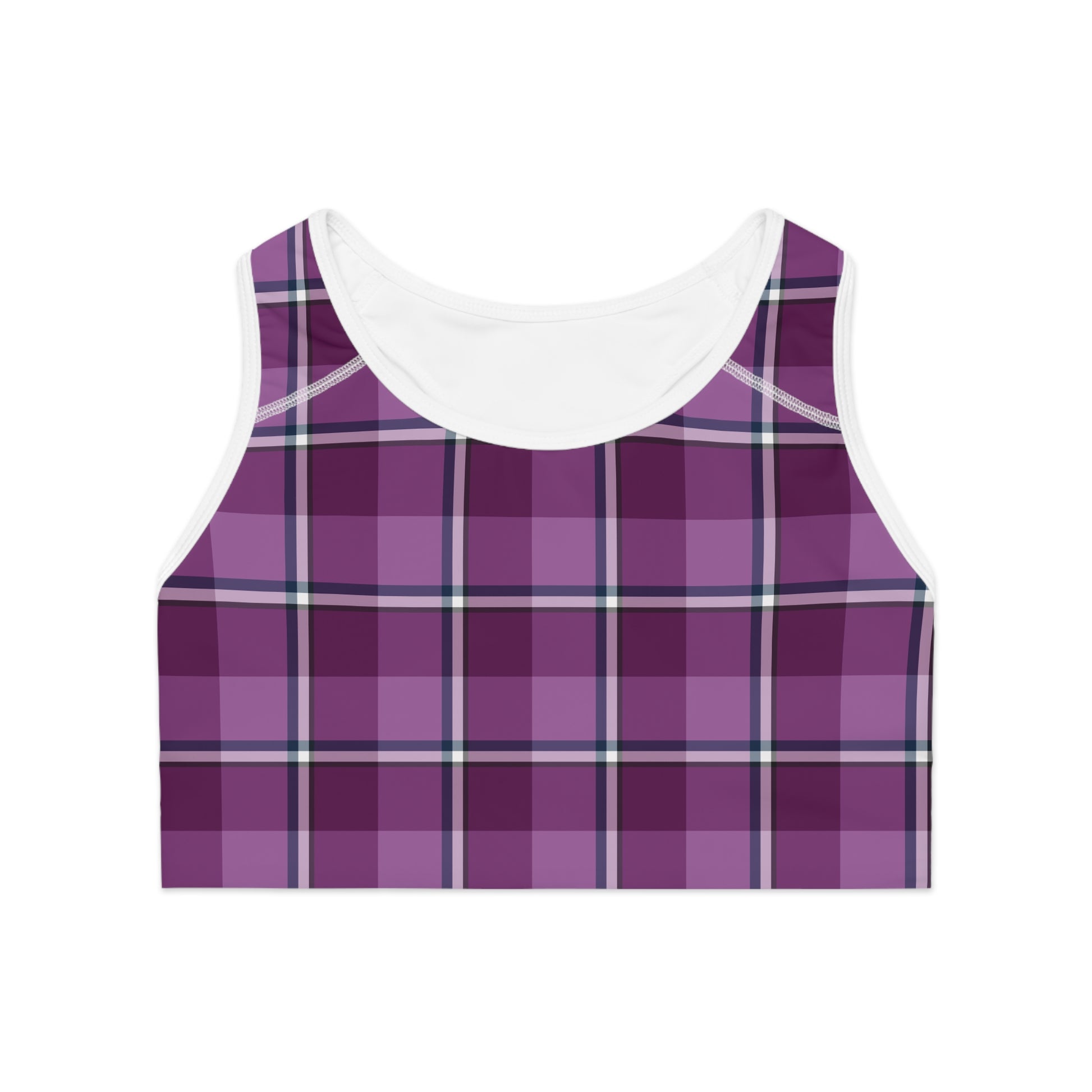 Plaid Pattern Sports Bra, Activewear Top, Workout Gear, Yoga Bra, Fitness Apparel, Trendy Athleisure, Gifts for Her - Celtic Scents