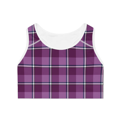 Plaid Pattern Sports Bra, Activewear Top, Workout Gear, Yoga Bra, Fitness Apparel, Trendy Athleisure, Gifts for Her - Celtic Scents