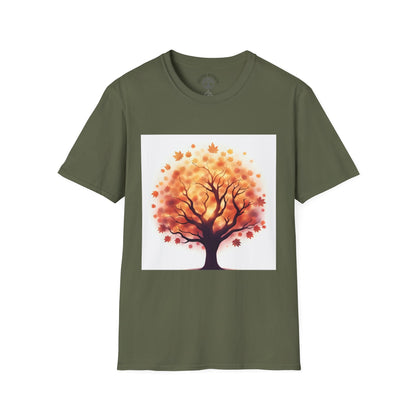 Autumn Tree Graphic T-Shirt, Fall Tee for Nature Lovers, Unisex Softstyle T-Shirt, Gift for Thanksgiving, Cozy Casual Wear - Celtic Scents