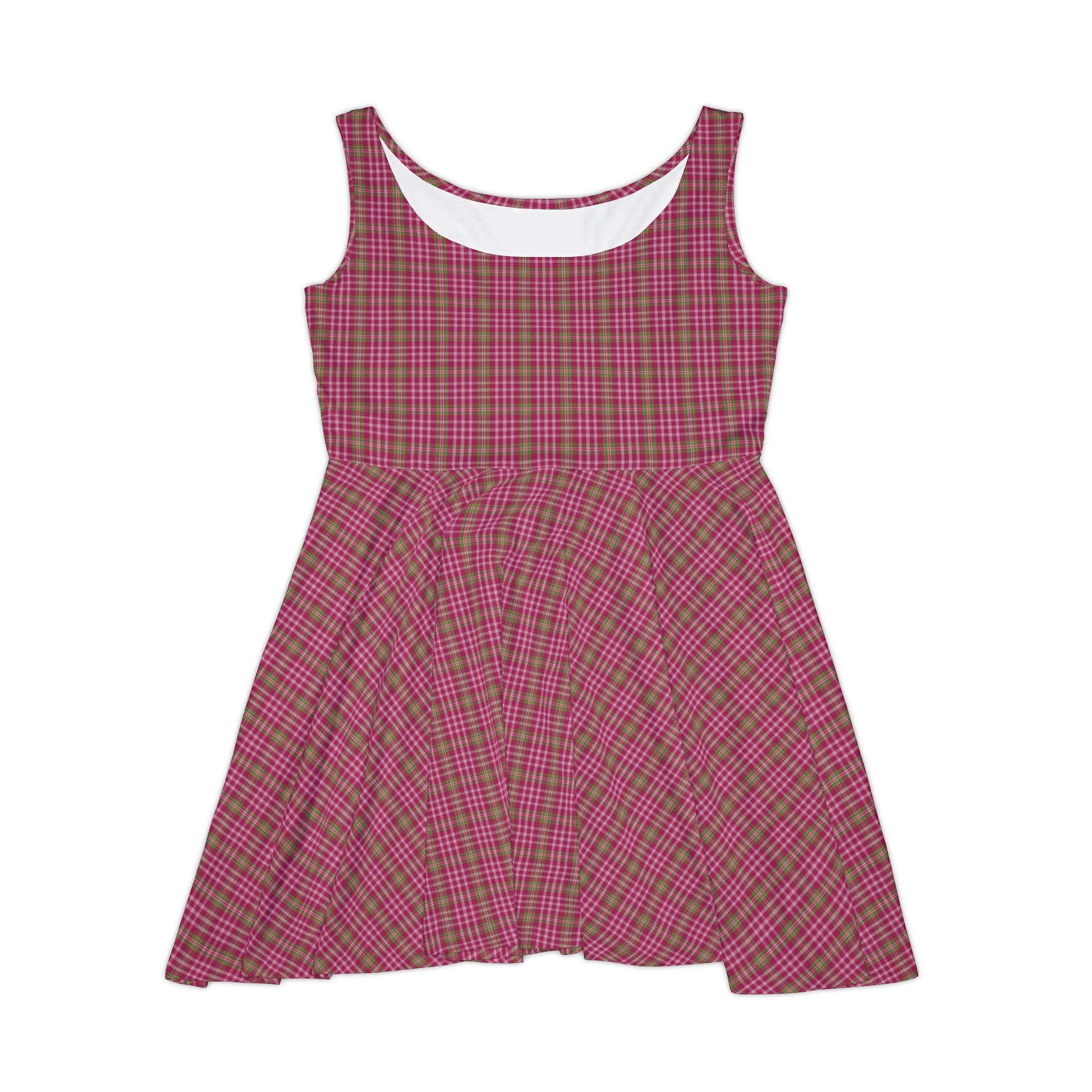 Chic Women's Skater Dress, Cute Casual Dress, Summer Outfit, Flirty Style, Pink Plaid Pattern, Girls' Day Out Dress - Celtic Scents