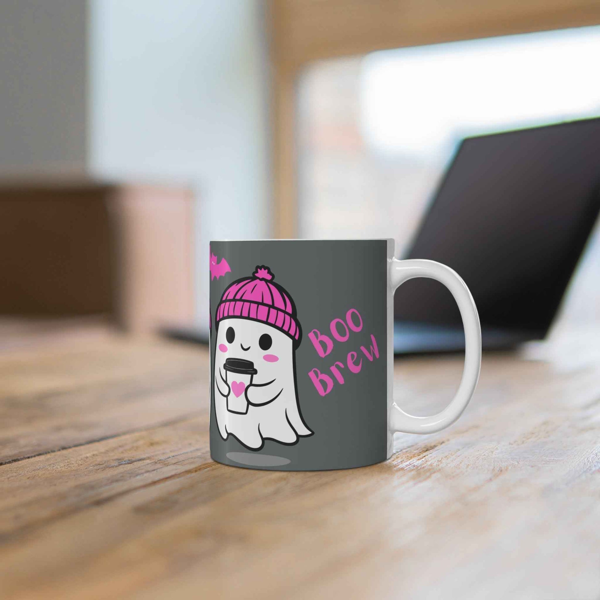 Cute Halloween Ghost Mug, Spooky Coffee Cup, Boo Brew, Funny Gift for Ghost Lovers, Holiday Beverage Mug