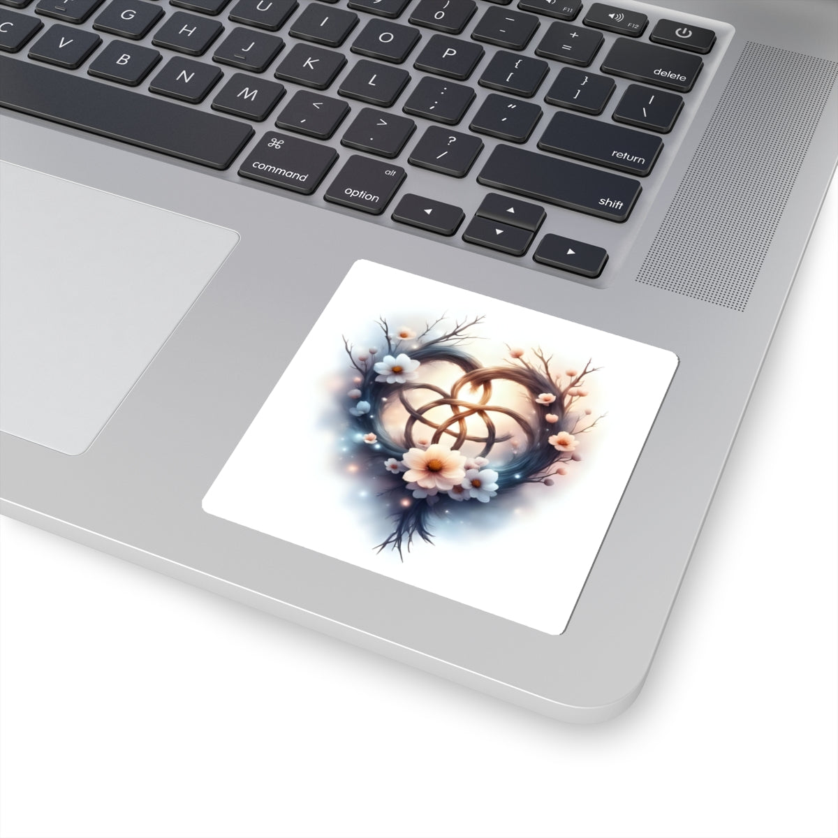 Romantic Floral Kiss-Cut Stickers, Heart Design with Flowers, Perfect for Laptop, Water Bottle, Gifts, Scrapbooking, Wedding Decor - Celtic Scents