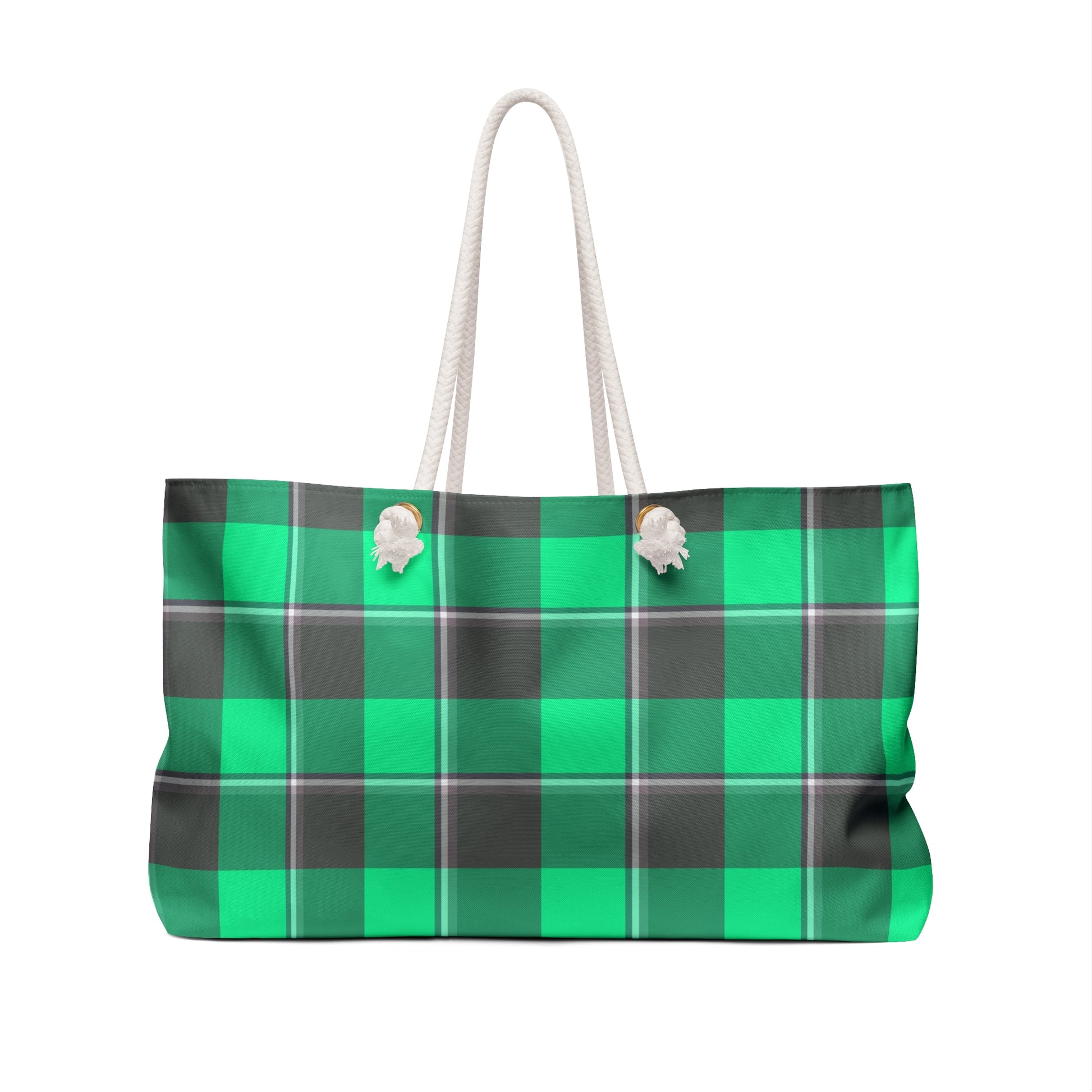 Personalized Plaid Weekender Bag, Stylish Travel Tote, Eco Friendly Overnight Bag, Custom Luggage Bag, Great for Weekend Getaways - Celtic Scents