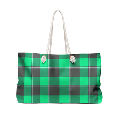 Personalized Plaid Weekender Bag, Stylish Travel Tote, Eco Friendly Overnight Bag, Custom Luggage Bag, Great for Weekend Getaways - Celtic Scents