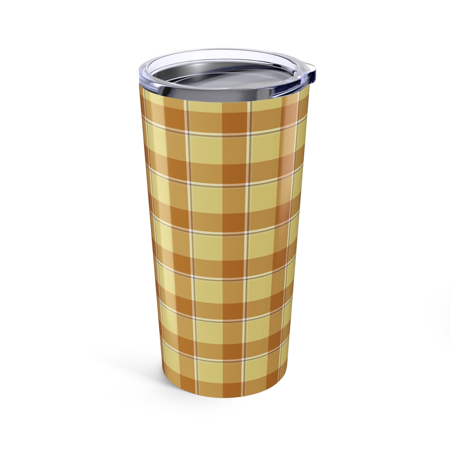 Cozy Plaid Tumbler, 20oz Travel Mug, Fall Drinkware, Autumn Gift, Checkered Design, Insulated Cup - Celtic Scents
