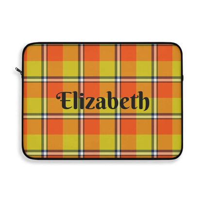 Personalized Laptop Sleeve, Custom Plaid Tech Case, Trendy Accessory, Laptop Bag