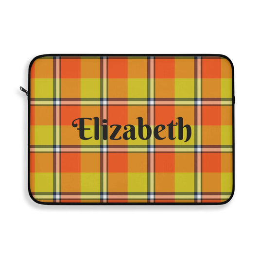 Personalized Laptop Sleeve, Custom Plaid Tech Case, Trendy Accessory, Laptop Bag