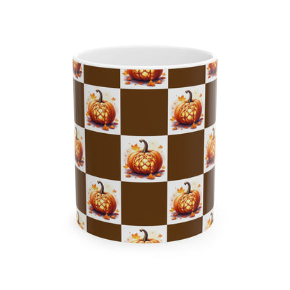 Fall-Themed Pumpkin Ceramic Mug | Cozy Autumn Coffee Cup, Harvest Decor, Thanksgiving Gift, Seasonal Kitchenware, Pumpkin Spice Lovers - Celtic Scents