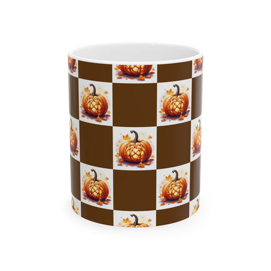Fall-Themed Pumpkin Ceramic Mug | Cozy Autumn Coffee Cup, Harvest Decor, Thanksgiving Gift, Seasonal Kitchenware, Pumpkin Spice Lovers