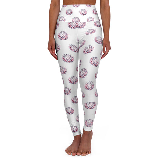 Delightful High Waisted Yoga Leggings - Fun Polka Dot Design, Fitness Apparel, Activewear, Workout Tights, Gift for Yoga Lovers, Celtic Knot Floral Design - Celtic Scents